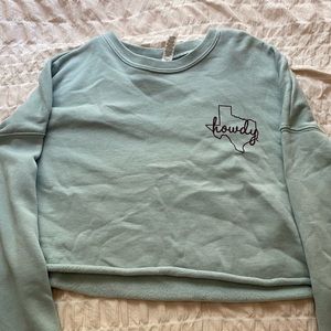 Blue Cropped Bella+Canvas Texas A&M Sweater (Kids)